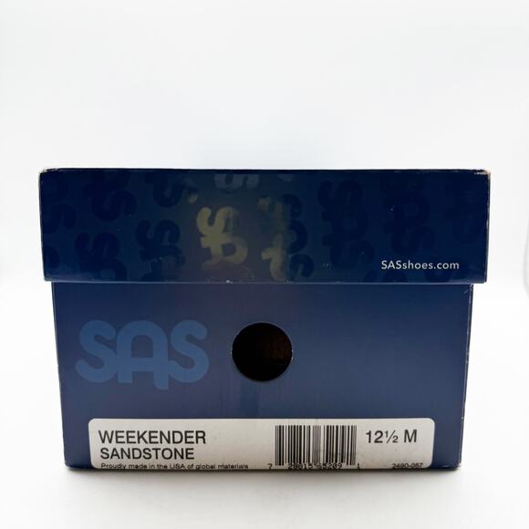 SAS Mens Weekender Loafer US Size 12.5 EU 45 Brown Leather Slip On Round Toe NIB - Picture 13 of 14